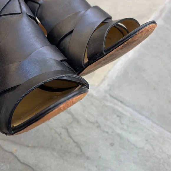 Coach MILA Black Leather Buckle Sandals Dress stiletto Size 6.5 - Picture 7 of 13